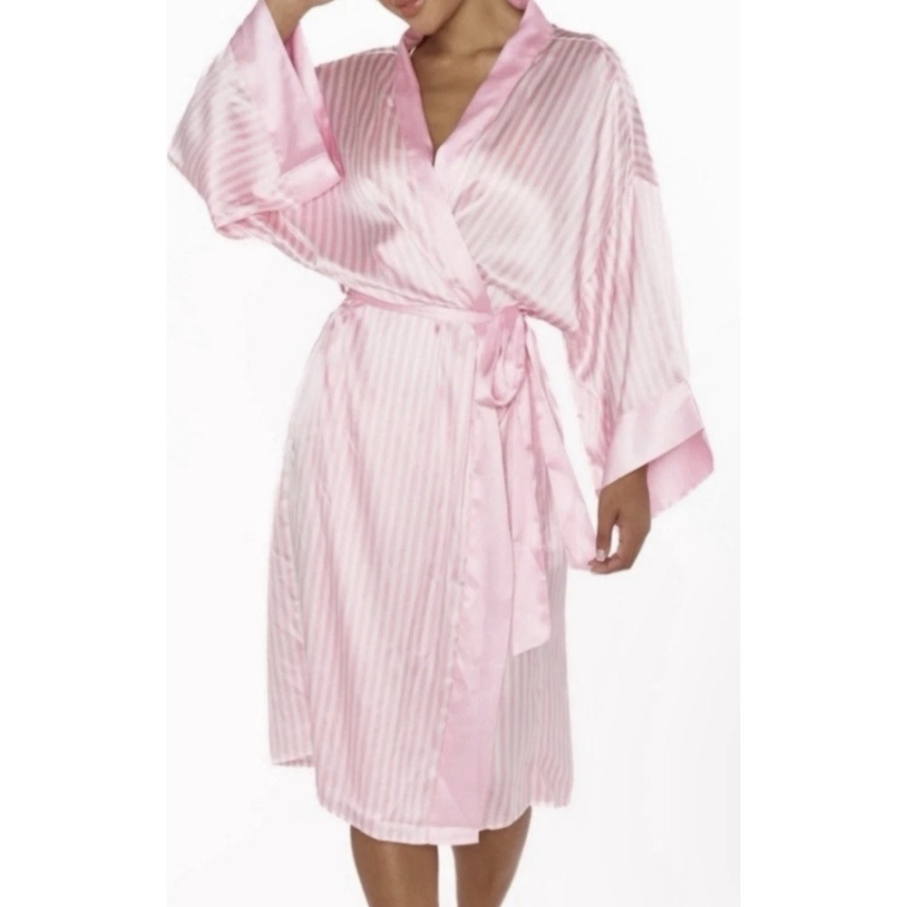 Show Me Your Mumu x Curateur The Harlow Robe Pink White Stripe‎ One Size